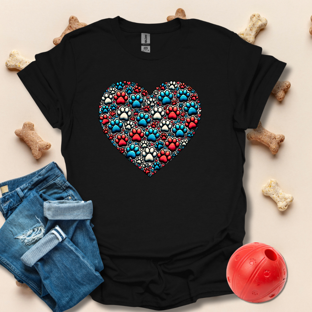 Dog Paw Heart T-Shirt