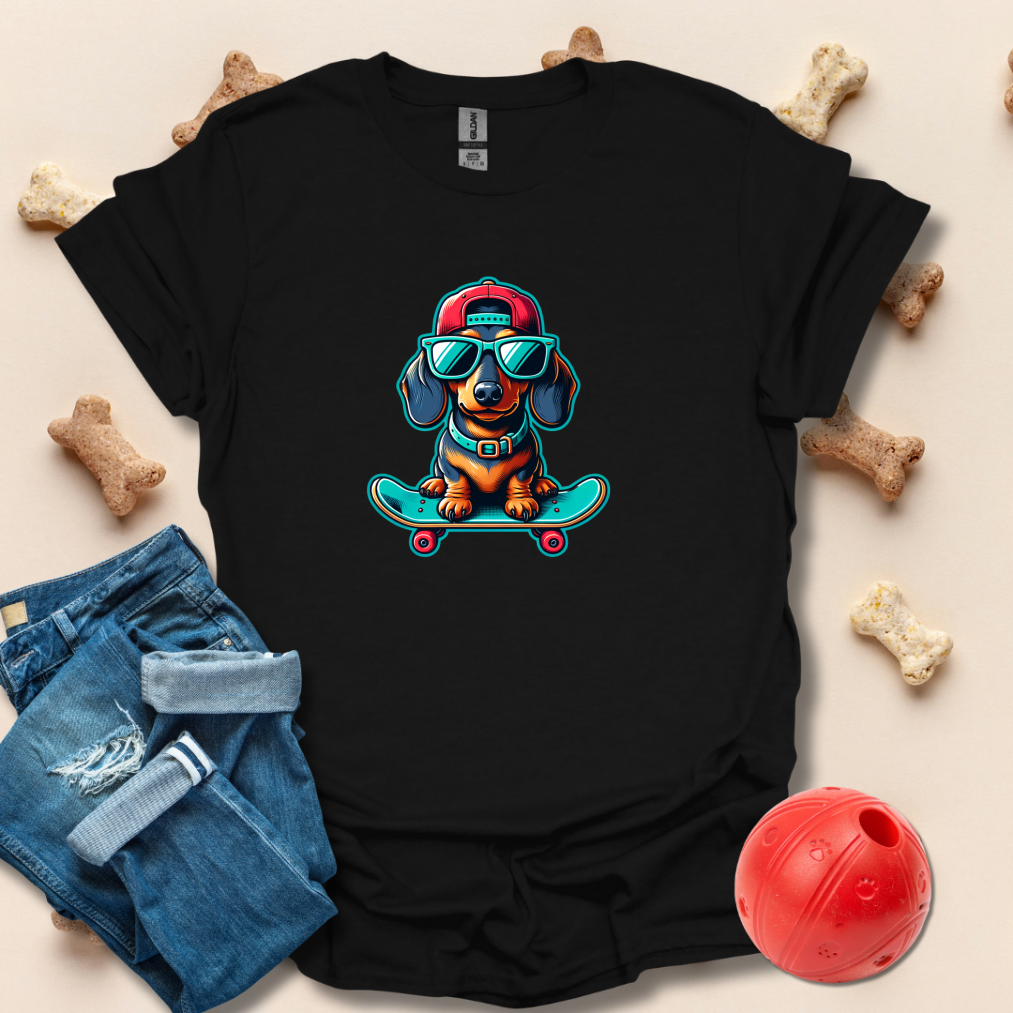 Dachshund On Skateboard T-Shirt