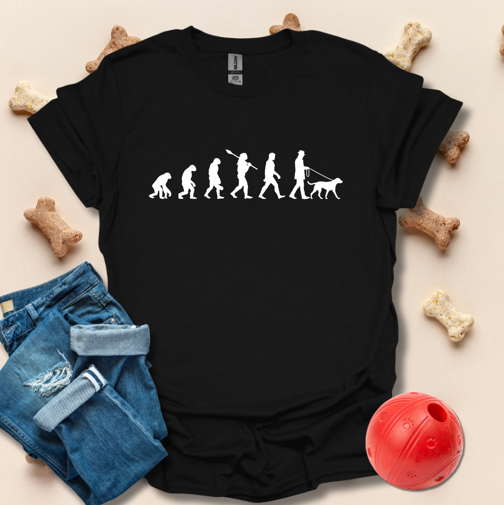 Evolution Of Man Dog Walking T-Shirt