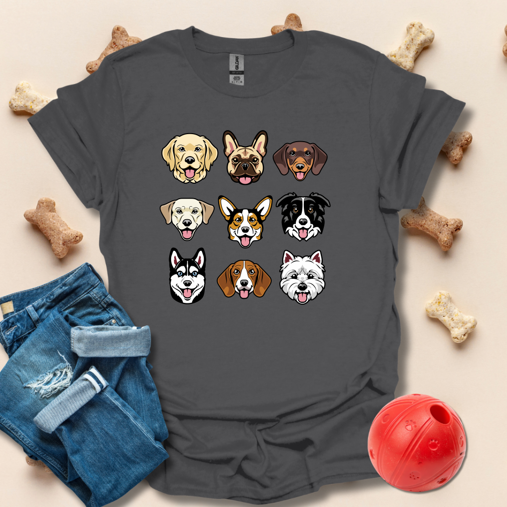Happy Dog Faces T-Shirt