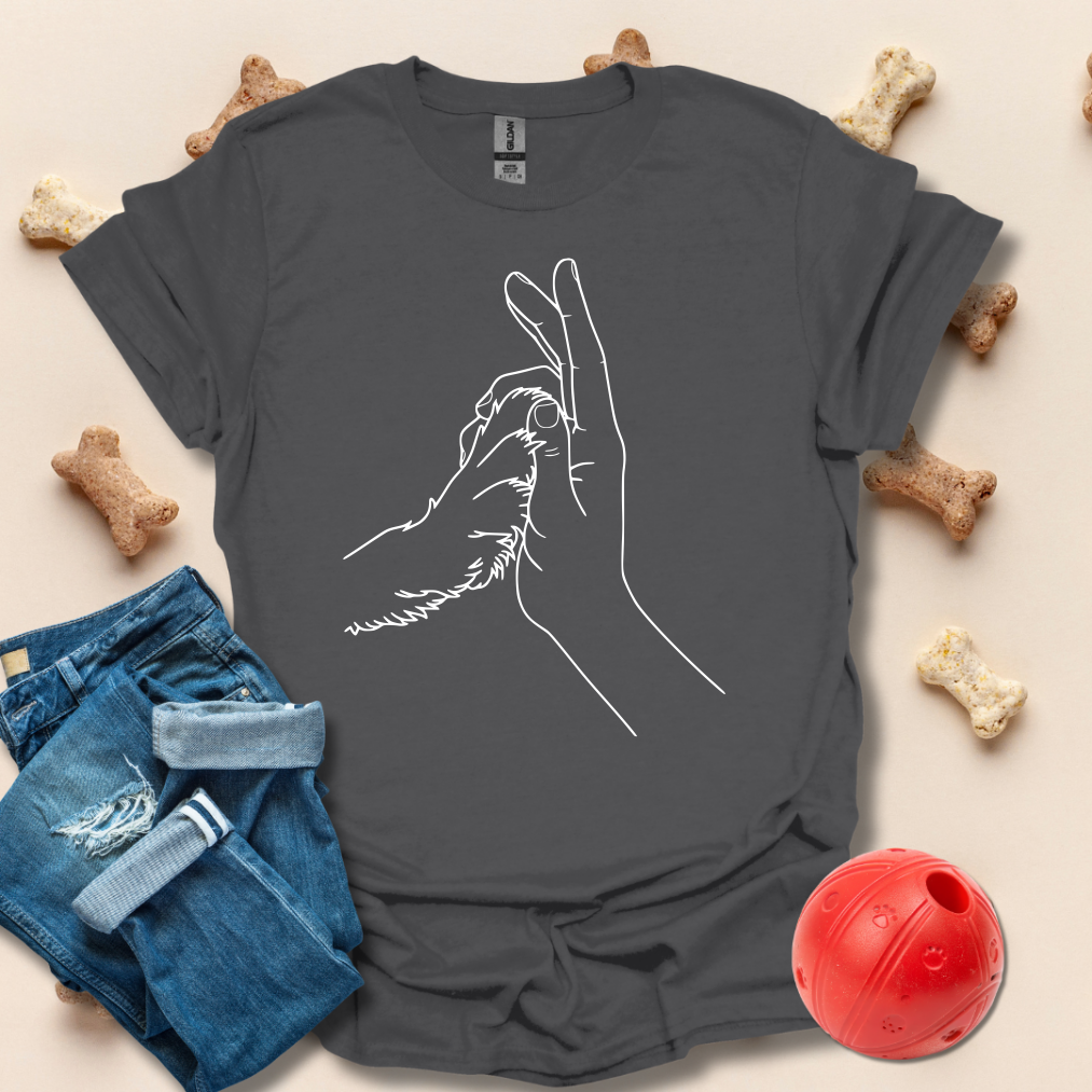 Paw In Hand Dog T-Shirt