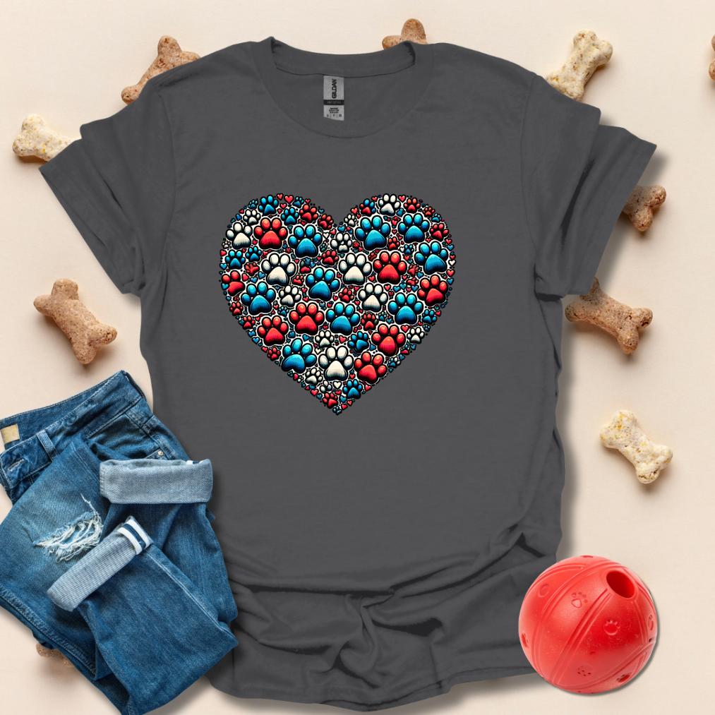 Dog Paw Heart T-Shirt