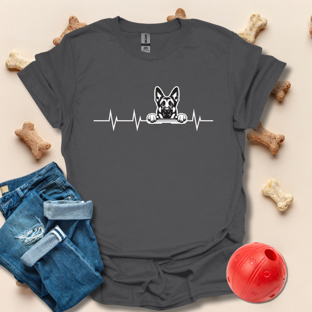 Heart Beats German Shepherd Funny Dog T-Shirt