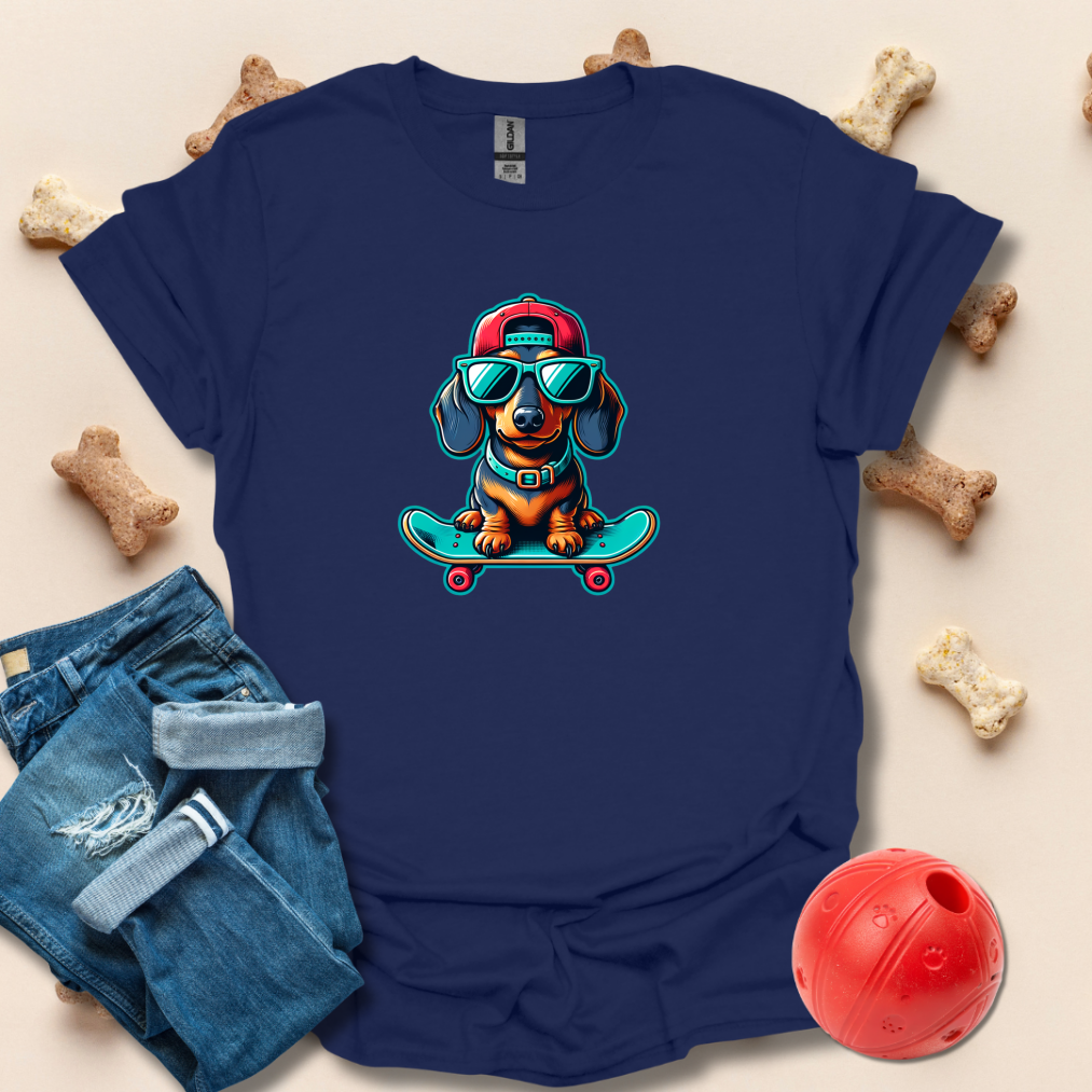 Dachshund On Skateboard T-Shirt