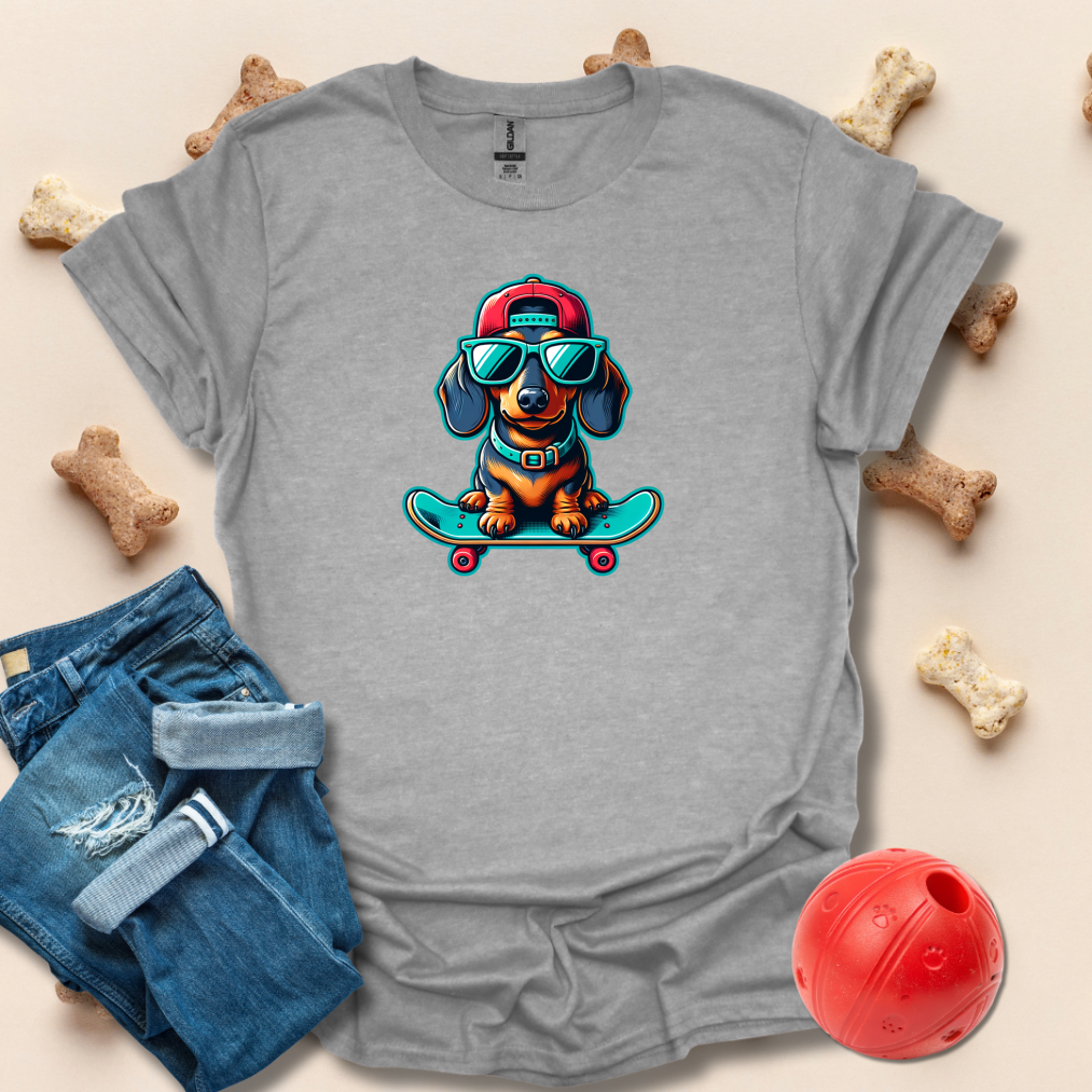 Dachshund On Skateboard T-Shirt