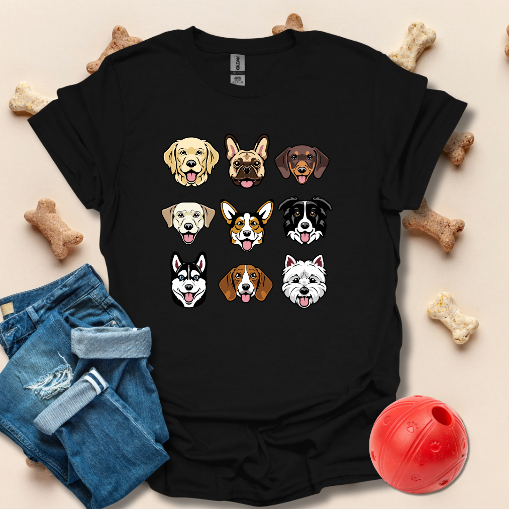 Happy Dog Faces T-Shirt