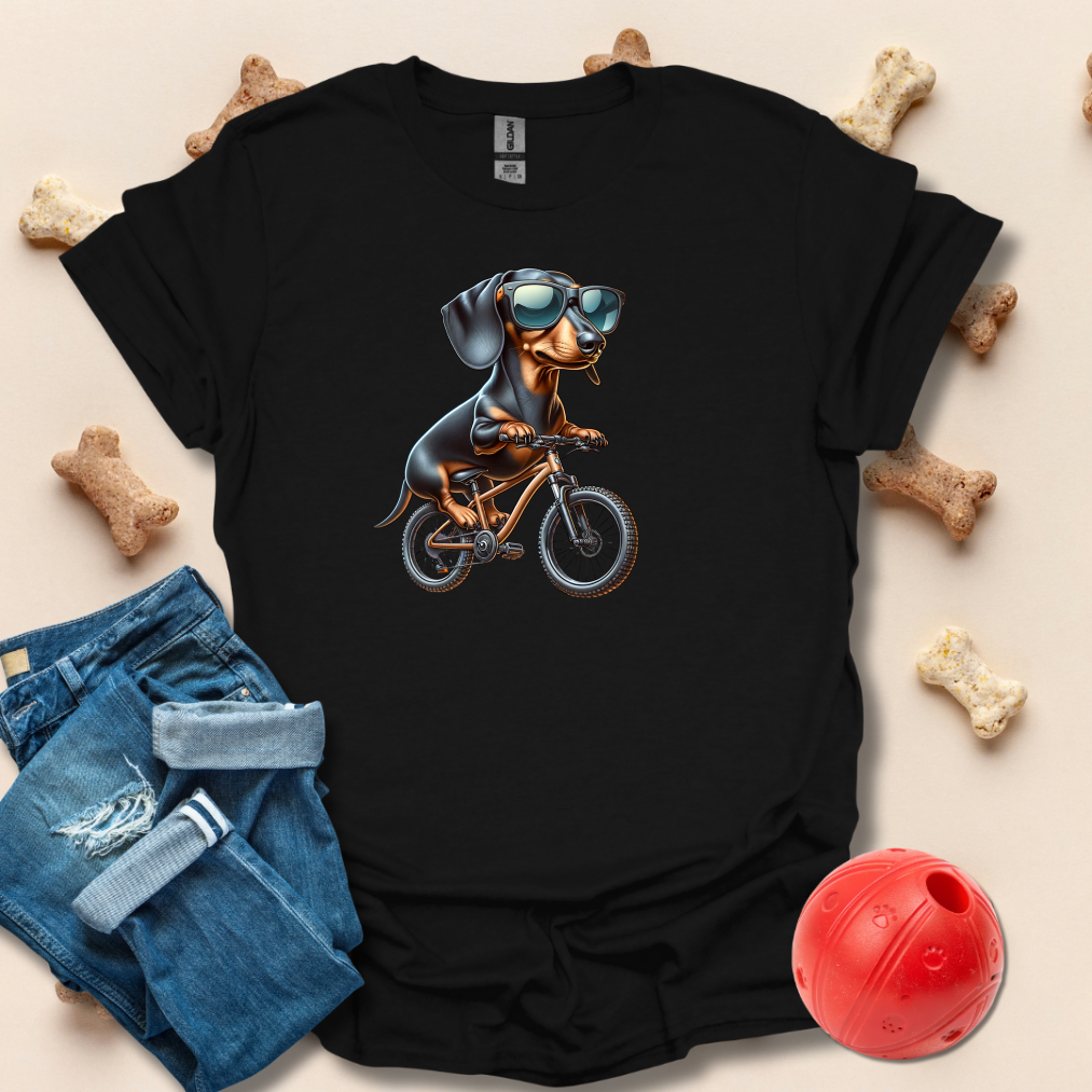 Dachshund Riding Mountain Bike T-Shirt