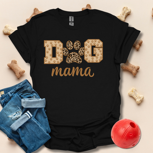 Dog Mama Leopard Print T-Shirt