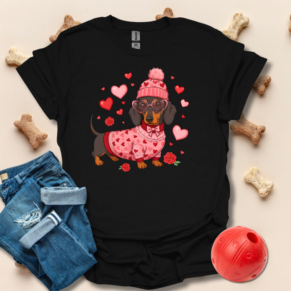 Dachshund Love Heart Dog T-Shirt
