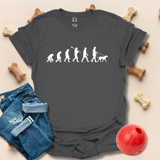 Evolution Of Man Dog Walking T-Shirt