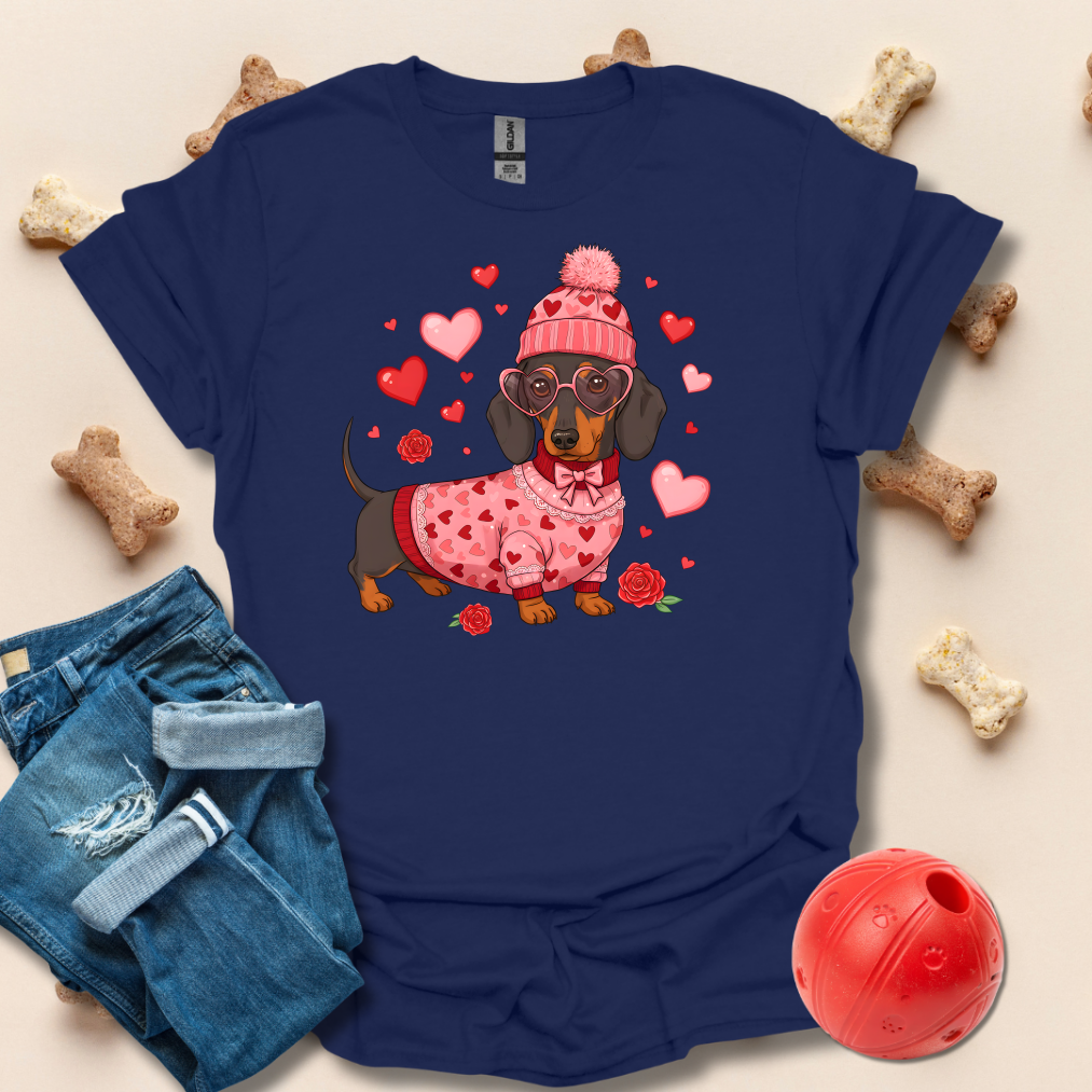 Dachshund Love Heart Dog T-Shirt