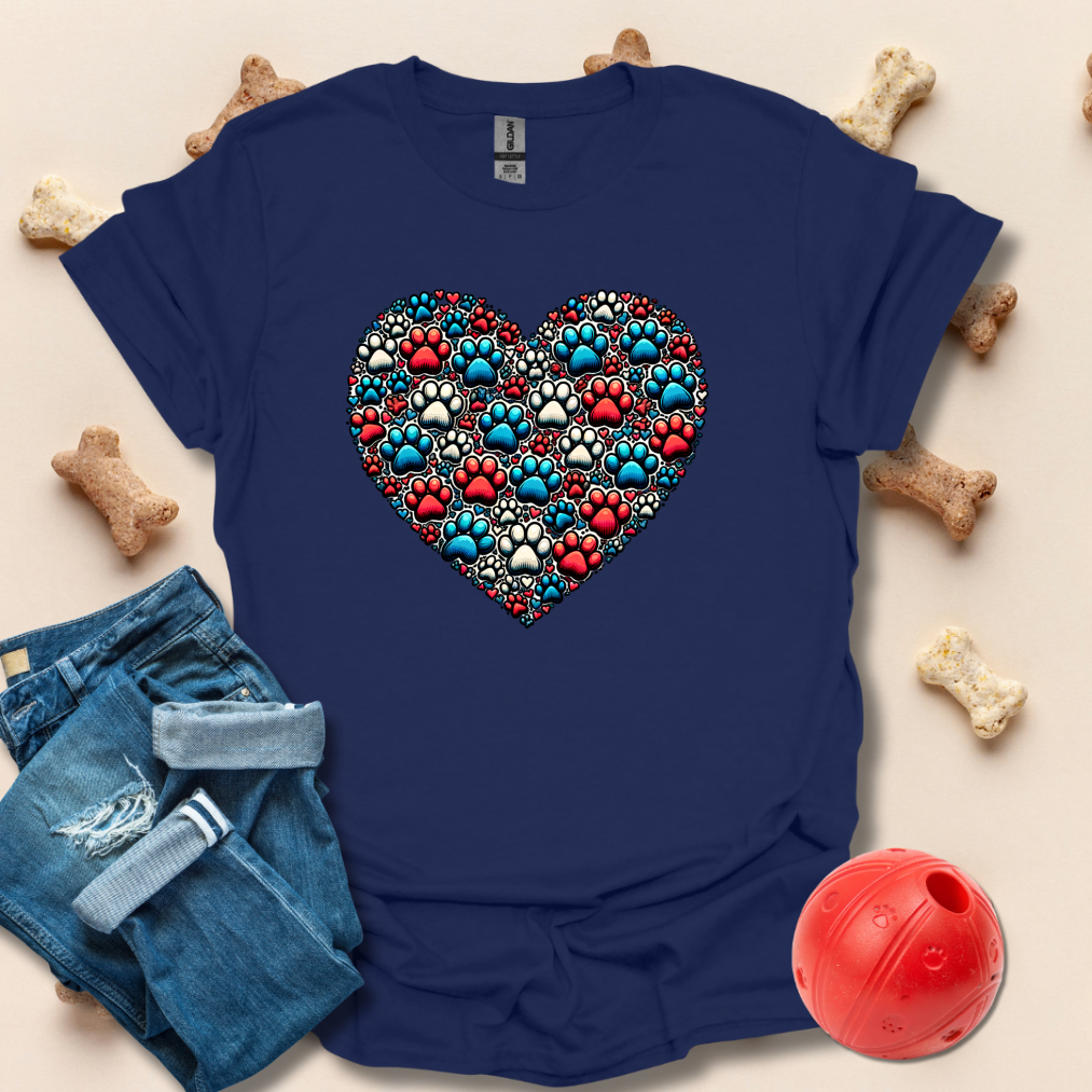 Dog Paw Heart T-Shirt
