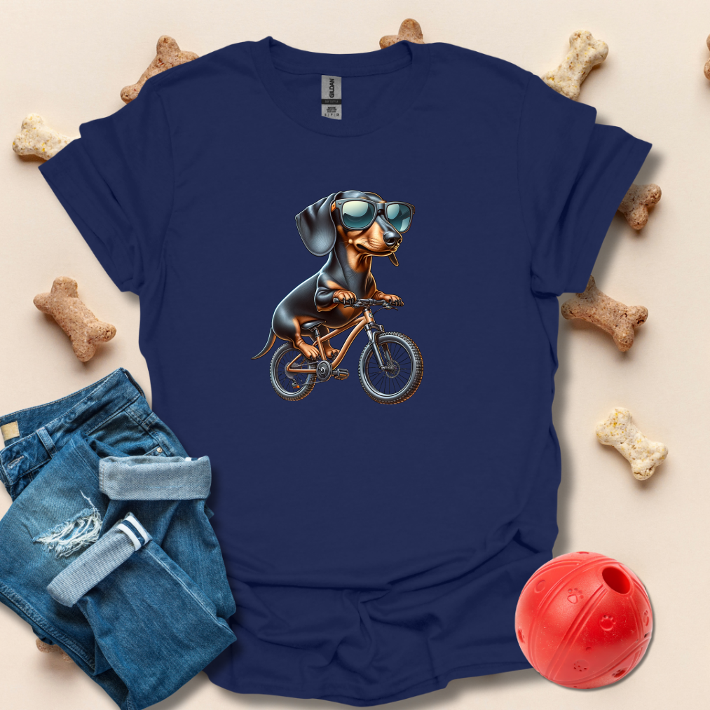 Dachshund Riding Mountain Bike T-Shirt