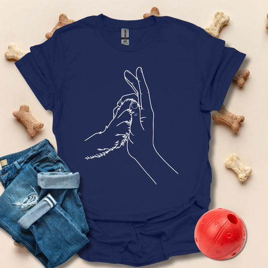 Paw In Hand Dog T-Shirt