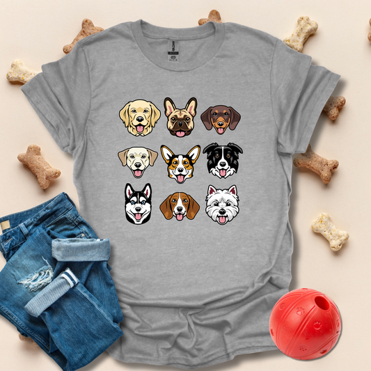 Happy Dog Faces T-Shirt