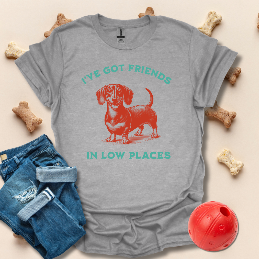 I've Got Friends In Low Places Funny Dog T-Shirt