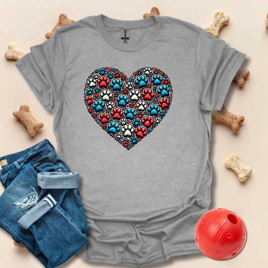 Dog Paw Heart T-Shirt