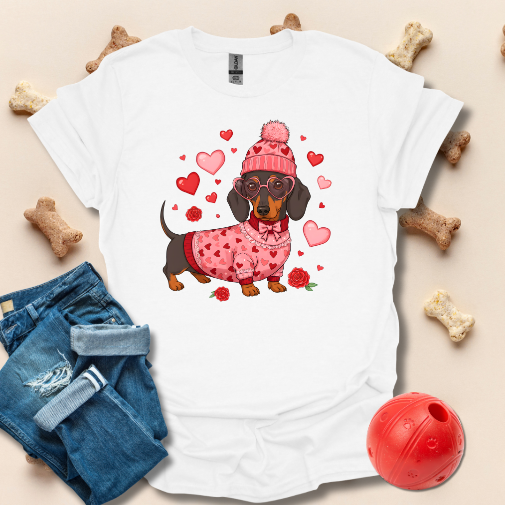 Dachshund Love Heart Dog T-Shirt