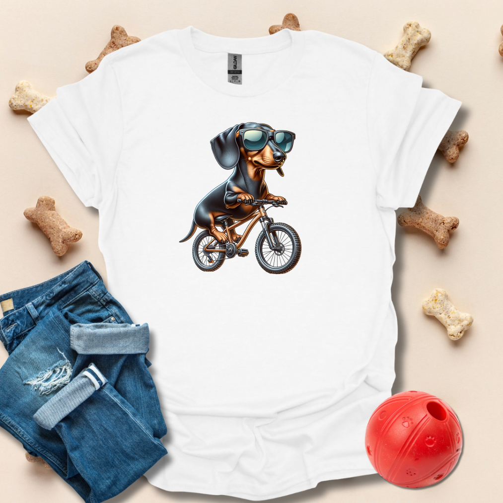 Dachshund Riding Mountain Bike T-Shirt