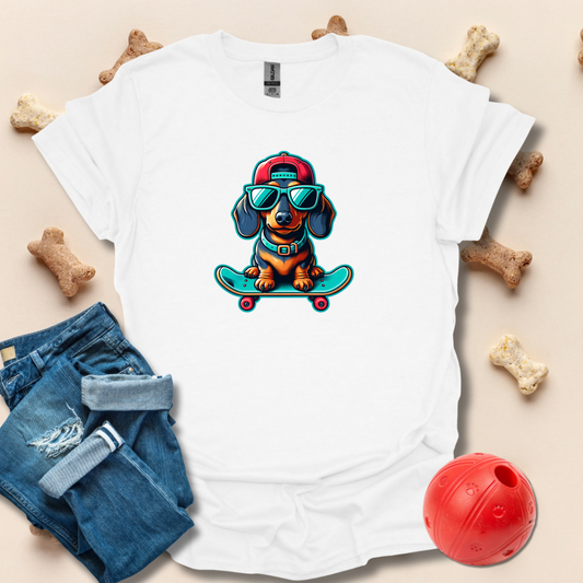 Dachshund On Skateboard T-Shirt