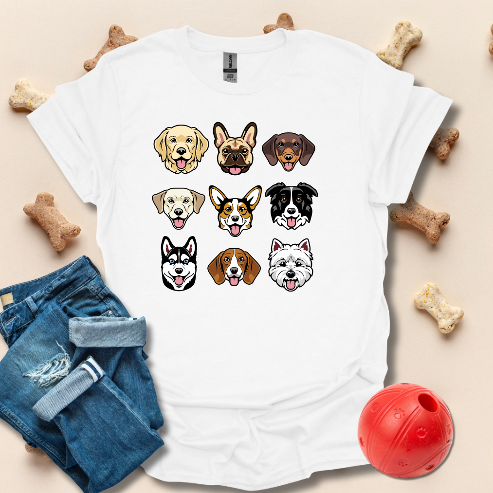 Happy Dog Faces T-Shirt