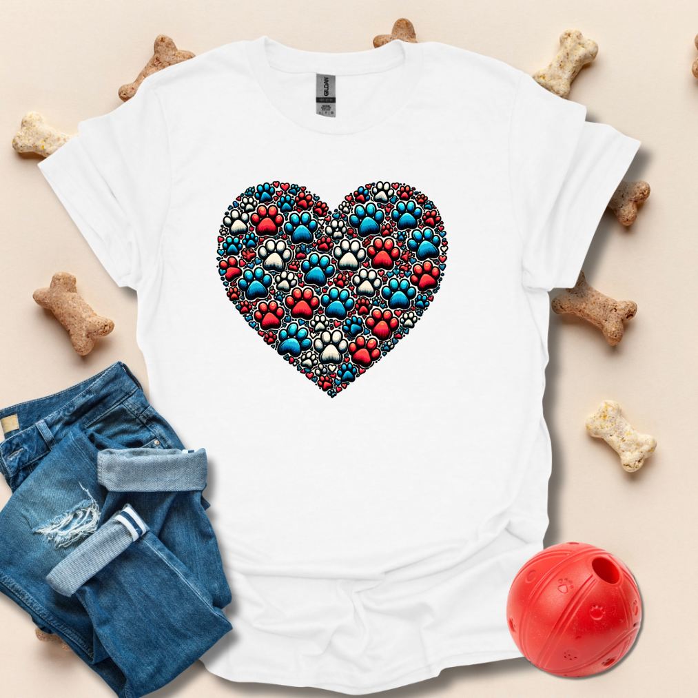 Dog Paw Heart T-Shirt